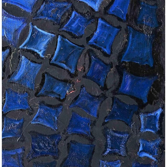 Lattice is an original artwork realized by Giorgio Lo Fermo (b. 1947) in 2022. Original Oil Painting on Canvas. Hand...
