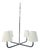 Chapman & Myers “Basden” Medium Chandelier for Visual Comfort, Nickel & Rattan For Sale