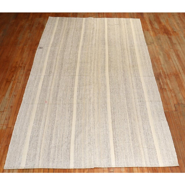 Gray Vintage Turkish Kilim - 6'10" x 13'3" For Sale - Image 4 of 8
