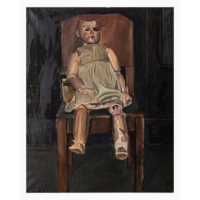 Pau Xiberta Pla, Study of a Doll, Late 20th Century, Oil on Canvas For Sale - Image 4 of 4