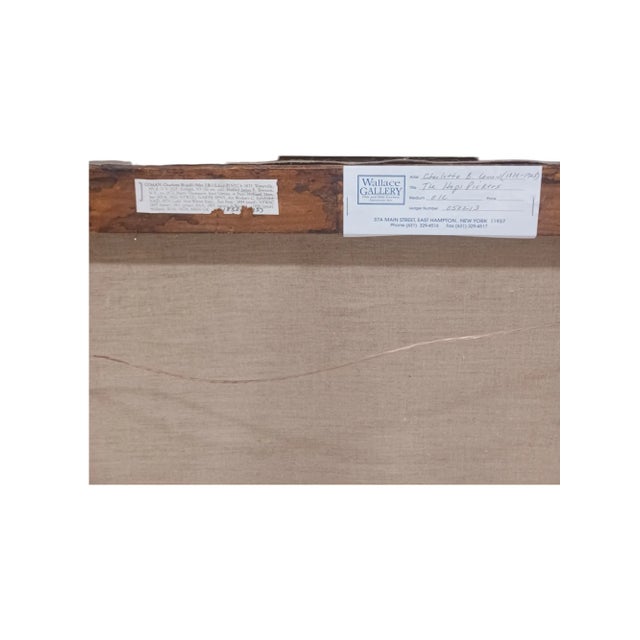 Vintage Framed Charlotte Buell Coman Oil Painting on Canvas of Hops Harvest For Sale - Image 4 of 5