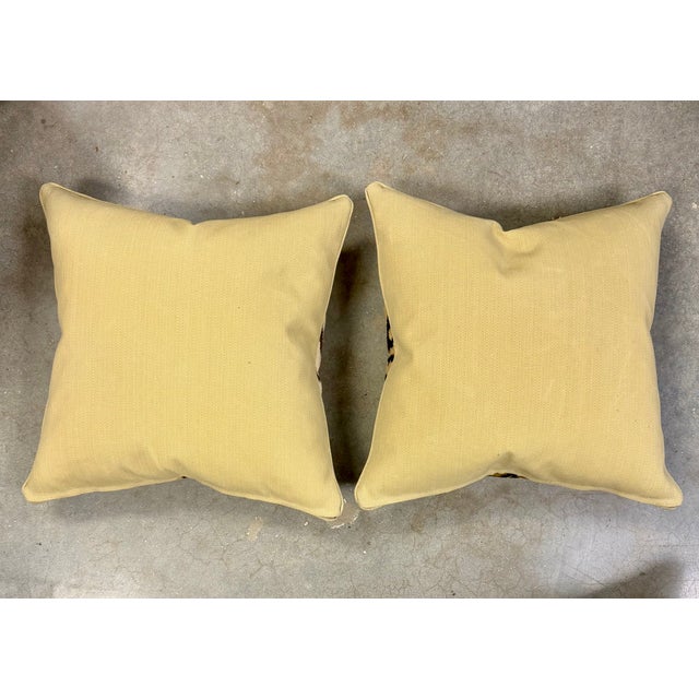 Gold Scalamandré Tiger Velvet Pillows - A Pair For Sale - Image 8 of 8