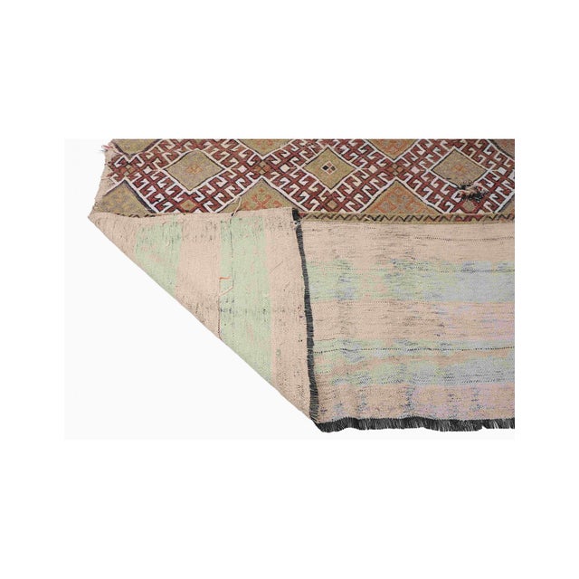 Embroidered Vintage Turkish Kilim Rug - 4`6″ X 6`1″ Ft. For Sale In Los Angeles - Image 6 of 6