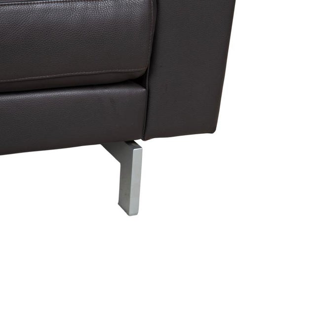 Vida Leather Three-Seater Brown Sofa from Rolf Benz For Sale - Image 5 of 12