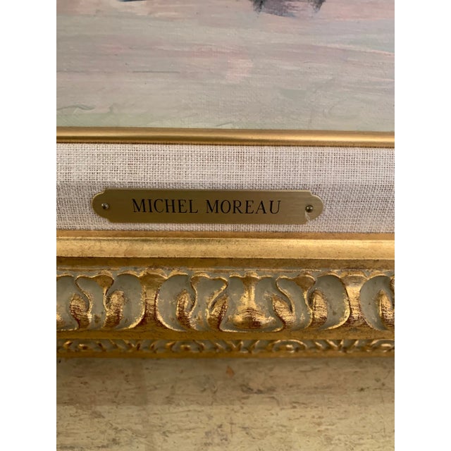 Textile 1980s Figurative Painting by Listed Artist Michel Moreau For Sale - Image 7 of 13