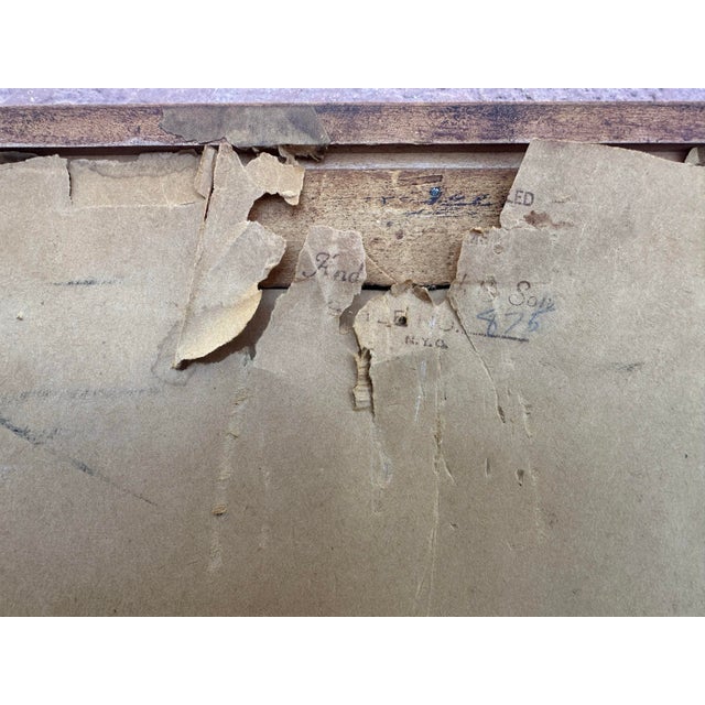 Vintage Bronze Bas Relief Framed Wall Plaque Featuring Woman and Cherub For Sale - Image 4 of 10