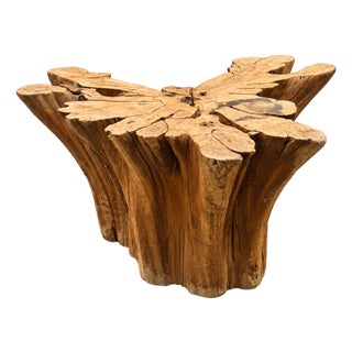 1960s Cypress Tree Trunk Table Base For Sale