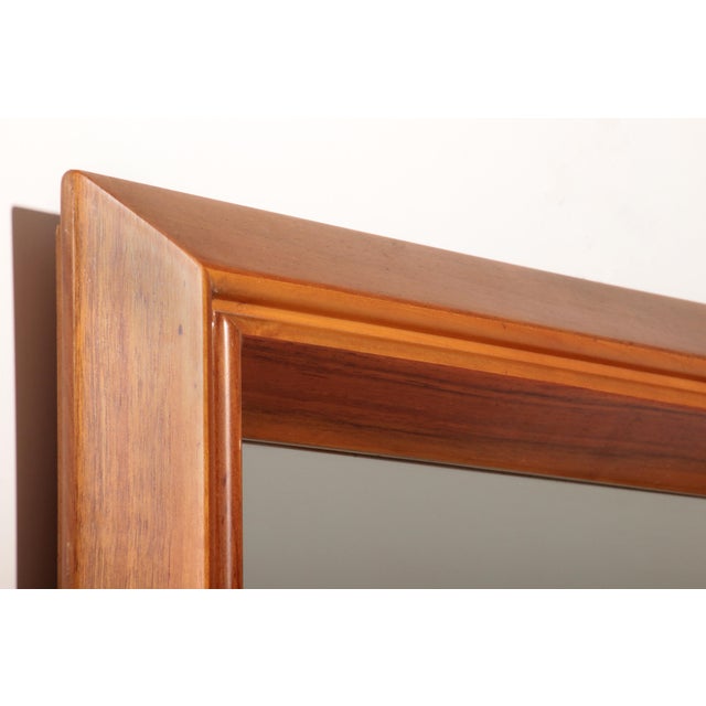 1970s Italian Walnut Mirror, 1970s For Sale - Image 5 of 9