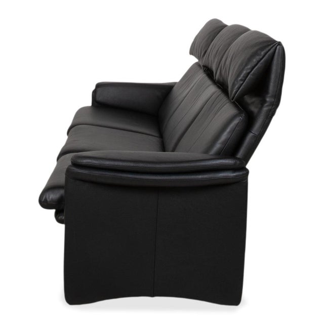 Lugano Black Leather Sofa from Erpo For Sale - Image 15 of 16