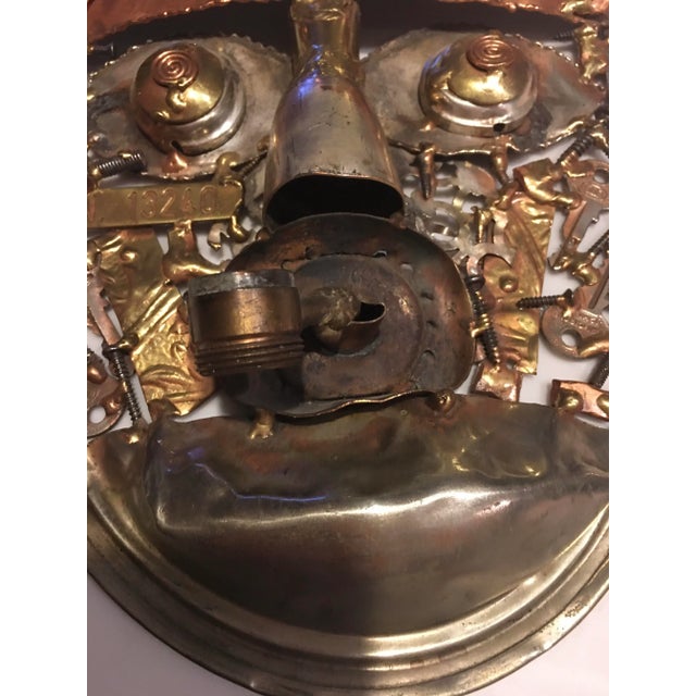 Vintage Brutalist Mixed Metals Mask For Sale In Detroit - Image 6 of 10