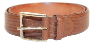 Men's Canali Brown Leather Belt Textured Italy 48/85