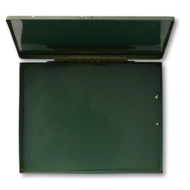 Hunter Green enameled metal w/ paper map of Nantucket Island Mid-century Sz: 4 1/2"H x 5 3/4"W x 5/8"D w/ Pictorial...
