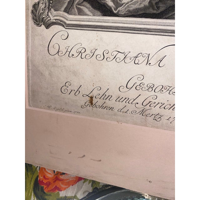 17th Century German Engraving Reproduction of Christiana Elisabeth Mentzelin For Sale - Image 9 of 12