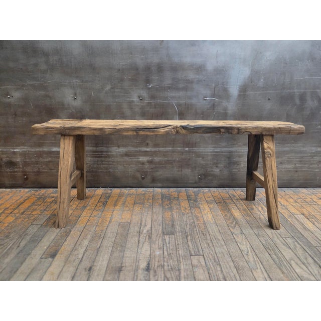 Reclaimed Wood Bench For Sale - Image 4 of 5
