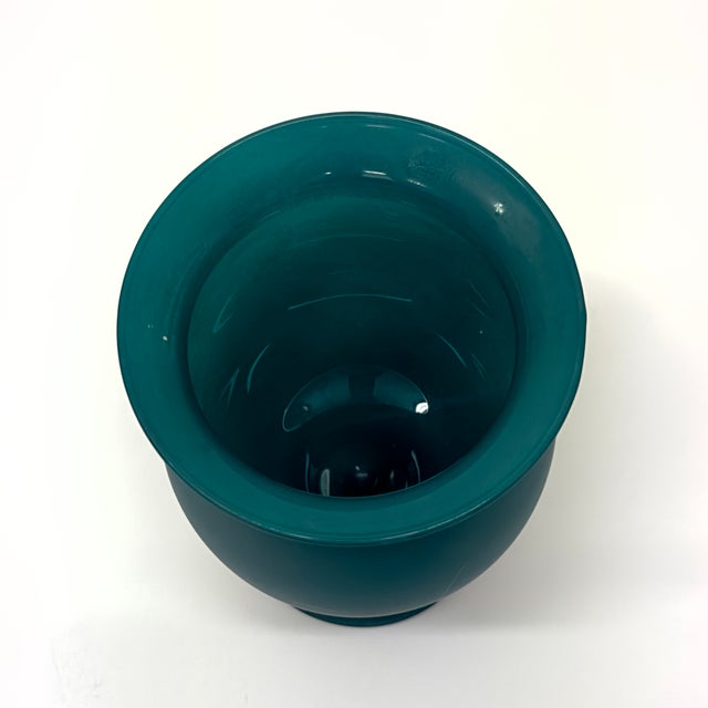 Vintage Mixed Greens Frosted Glass Vessel Curation - Group of 5 For Sale - Image 11 of 15