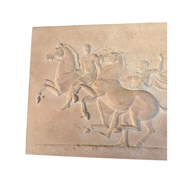 Greek Plaster Frieze with Chariot Driver and Horses Competing in Aphobates Contest, Athens, 1960s For Sale - Image 11 of 13