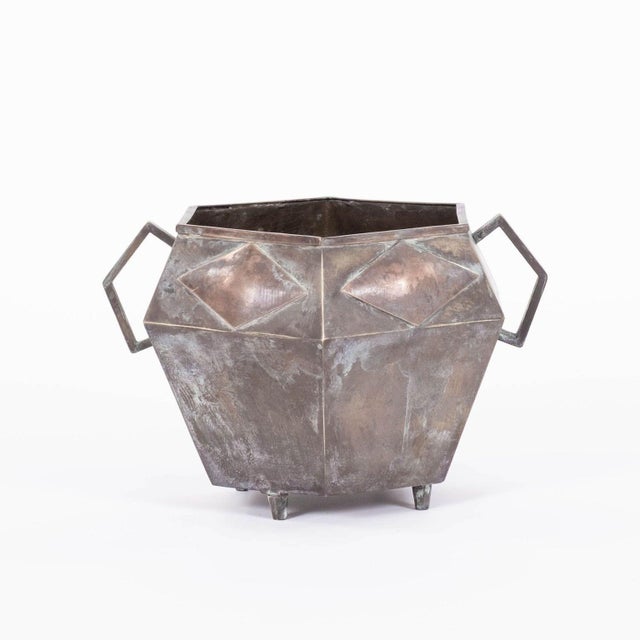 1920s Bronze French Polygon-Shaped Jardinière For Sale - Image 5 of 10