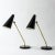 Pair of amazing table or desk lamps by Bertil Brisborg, large in size, with elongated, strikingly angled stems. Made from...