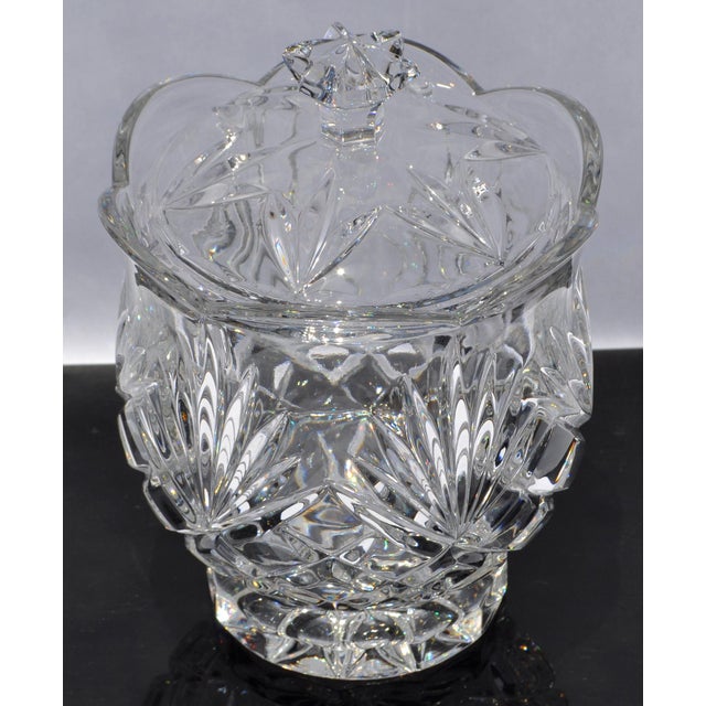 Mid 20th Century Waterford Style Boho Chic Heavy Crystal Bonbonniere Cookie Jar Bowl For Sale - Image 15 of 15