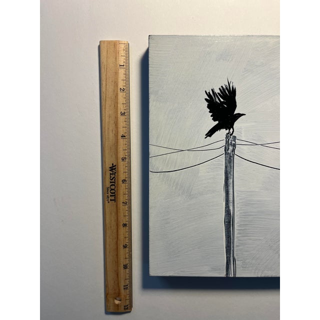 2010 Deborah McCarroll "The Arrival" Scratched Acrylic on Wood Panel Painting For Sale In Los Angeles - Image 6 of 7