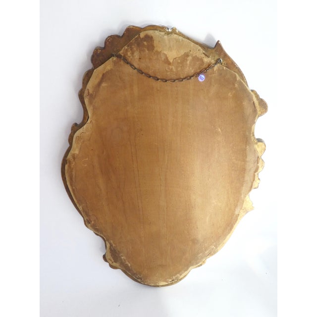 Vintage Rococo French Gold Plaster Ornate Wall Mirror, 1960s For Sale - Image 10 of 11