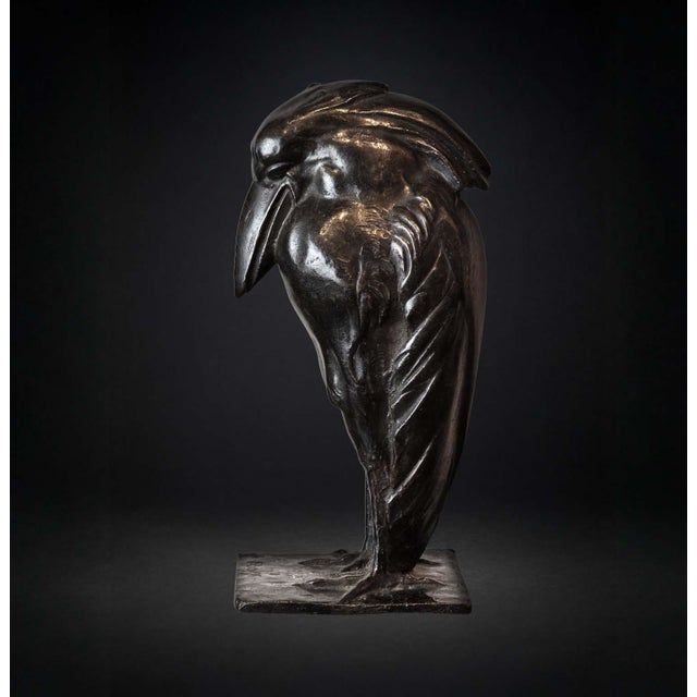 A Bossi, Stylized Bird, 1940s, Patinated Bronze For Sale - Image 3 of 8