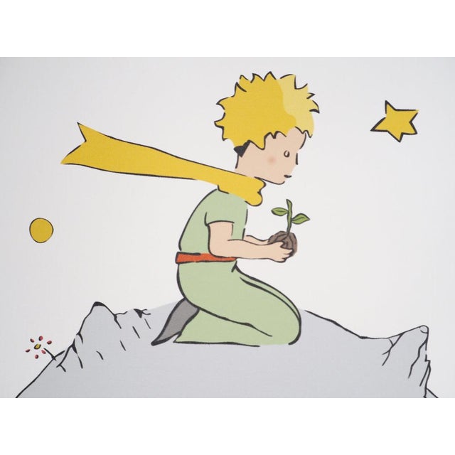 Antoine De Saint-Exupery, Le Petit Prince plante une fleur sur son astéroïde, Lithograph For Sale - Image 4 of 7