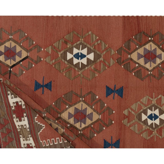 1940s Vintage Circa 1940 Turkish Flat Weave Kilim Rug 3ft 8in X 5ft 7in For Sale - Image 5 of 8