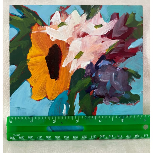 2020s “Summer Reckless” Original Acrylic Contemporary Expressionism Floral Still Life by Linda McDonough For Sale - Image 5 of 7