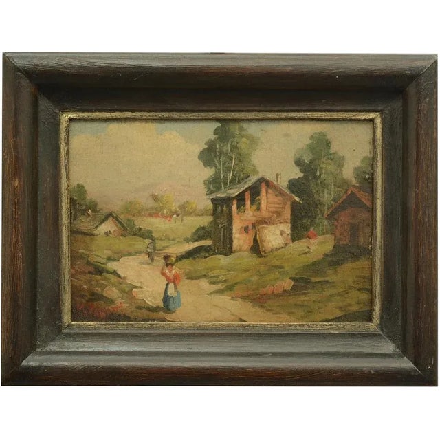Country Scene, Italian Painting, 2006, Oil on Board, Framed For Sale - Image 7 of 7