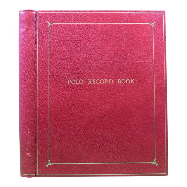 "Asprey Bond St London Red Morocco Leather Polo Record Book" (Nwot) For Sale