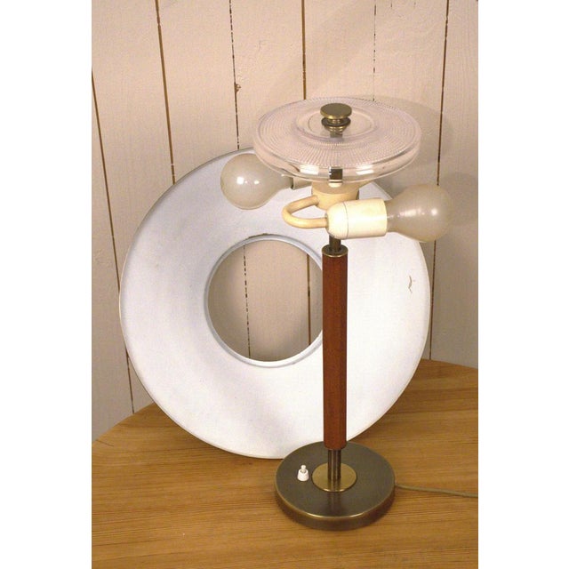 Metal Swedish Brass and Teak Table Lamp by Boréns, 1940s For Sale - Image 7 of 15