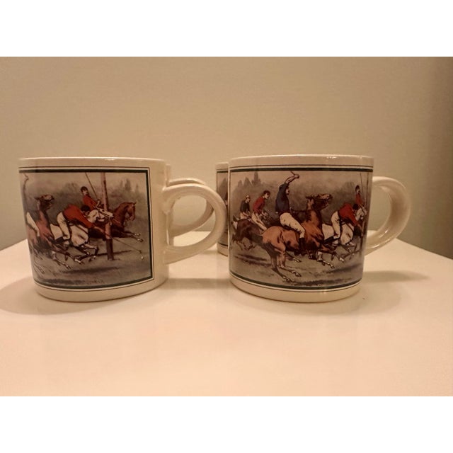 1970s Ralph Lauren Vintage Polo Players Thoroughbred Horse Ceramic Mugs For Sale - Image 6 of 8