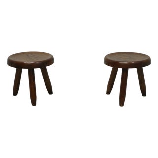 Vintage Low Stools by Charlotte Perriand, 1960s, Set of 2 For Sale