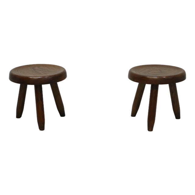 Vintage Low Stools by Charlotte Perriand, 1960s, Set of 2 For Sale