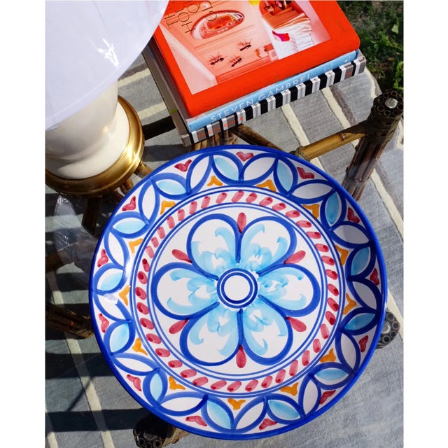 1980s Large 1980s Hand Painted Italian Plate For Sale - Image 5 of 5