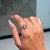 Not Yet Made - Made To Order 14k White Gold Ruby & Emerald-Cut Diamond Art Deco Cluster Ring Size 9 For Sale - Image 5 of 15