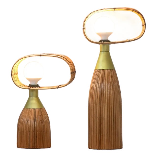 Rattan Maya Glow Table Lamp (Set of 2) For Sale