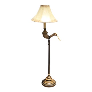 Vintage Chapman Mid Century Modern Brass Ram's Horn Floor Lamp 1975 For Sale