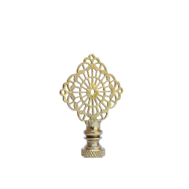 Solid Brass Square Filigree Finials A Pair Chairish