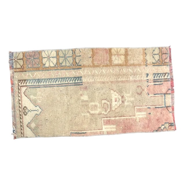 Small Turkish Handmade Wool Rug, 1960s For Sale