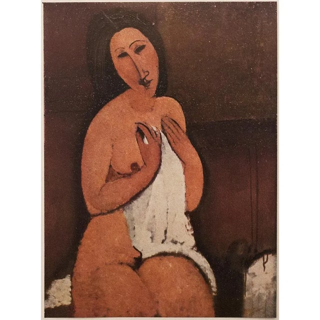 1947 After Amedeo Modigliani "Seated Nude With a Shirt", First Edition Parisian Full-Color Print For Sale In Dallas - Image 6 of 8