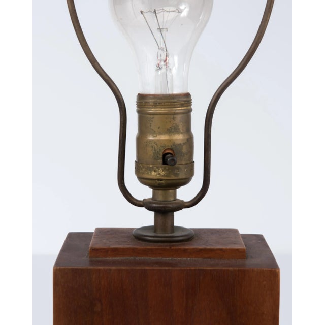 Handmade Primitive Moderne Folk Art Skyscraper Lamp Walnut Mid Century For Sale - Image 9 of 13