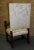 Carved Walnut Armchair French Style High Back Vintage Upholstered Floral Chair For Sale - Image 10 of 13