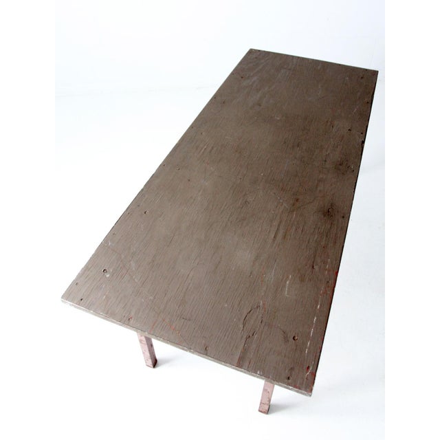 Mid-Century Industrial Work Table For Sale - Image 12 of 15
