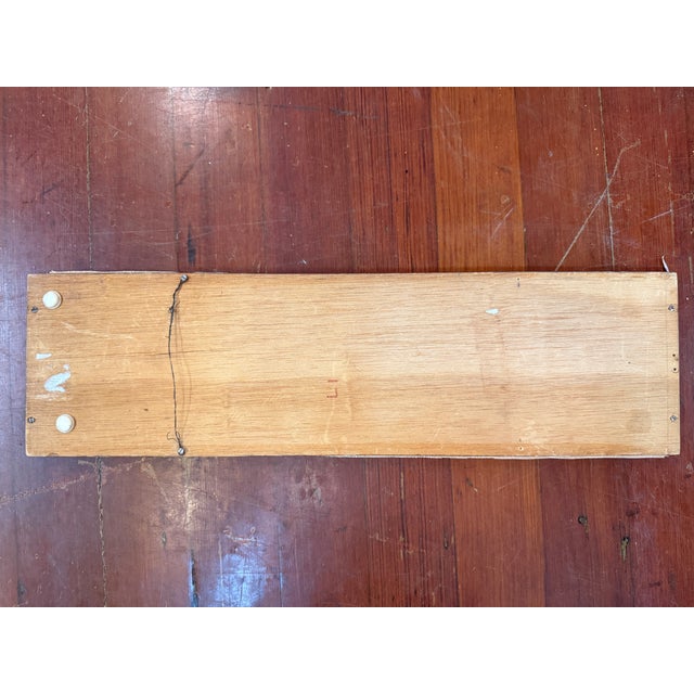 A finely aged 19th century hand block-printed linen textile fragment, presented as a mounted study on a narrow panel....