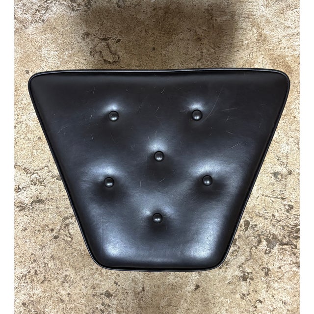 Wood 1950s Black Wing Back Chair & Ottoman Attributed to Edward Wormley for Dunbar Janus For Sale - Image 7 of 12