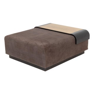 Lumifer "Obi" Suede Upholstered Ottoman For Sale