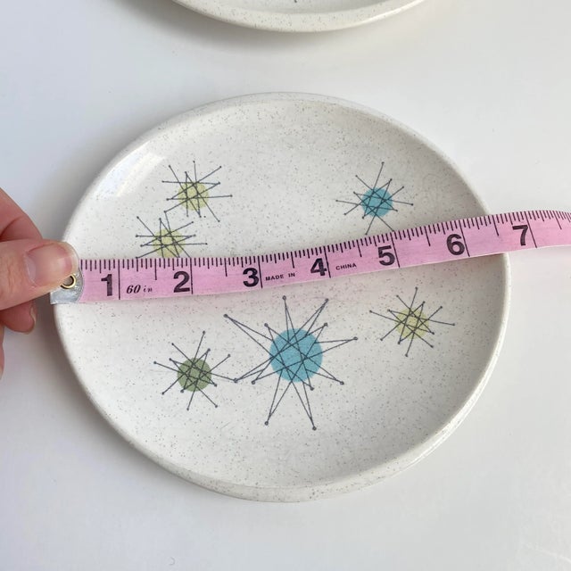 Franciscan Starburst Salad Desert Plates Mid Century Modern 1950s Set of 3 For Sale - Image 10 of 12