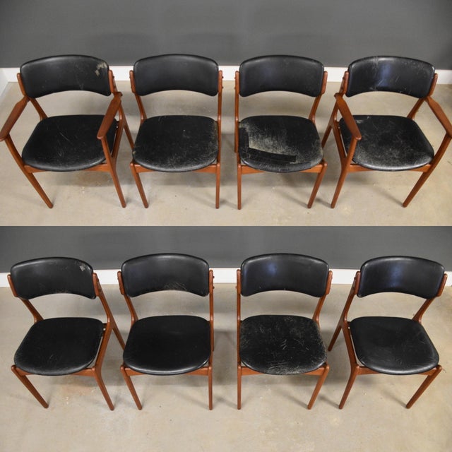 Mid-Century Modern 1960s Danish Modern Teak Dining Chairs by Erik Buch - Set of 8 For Sale - Image 3 of 10